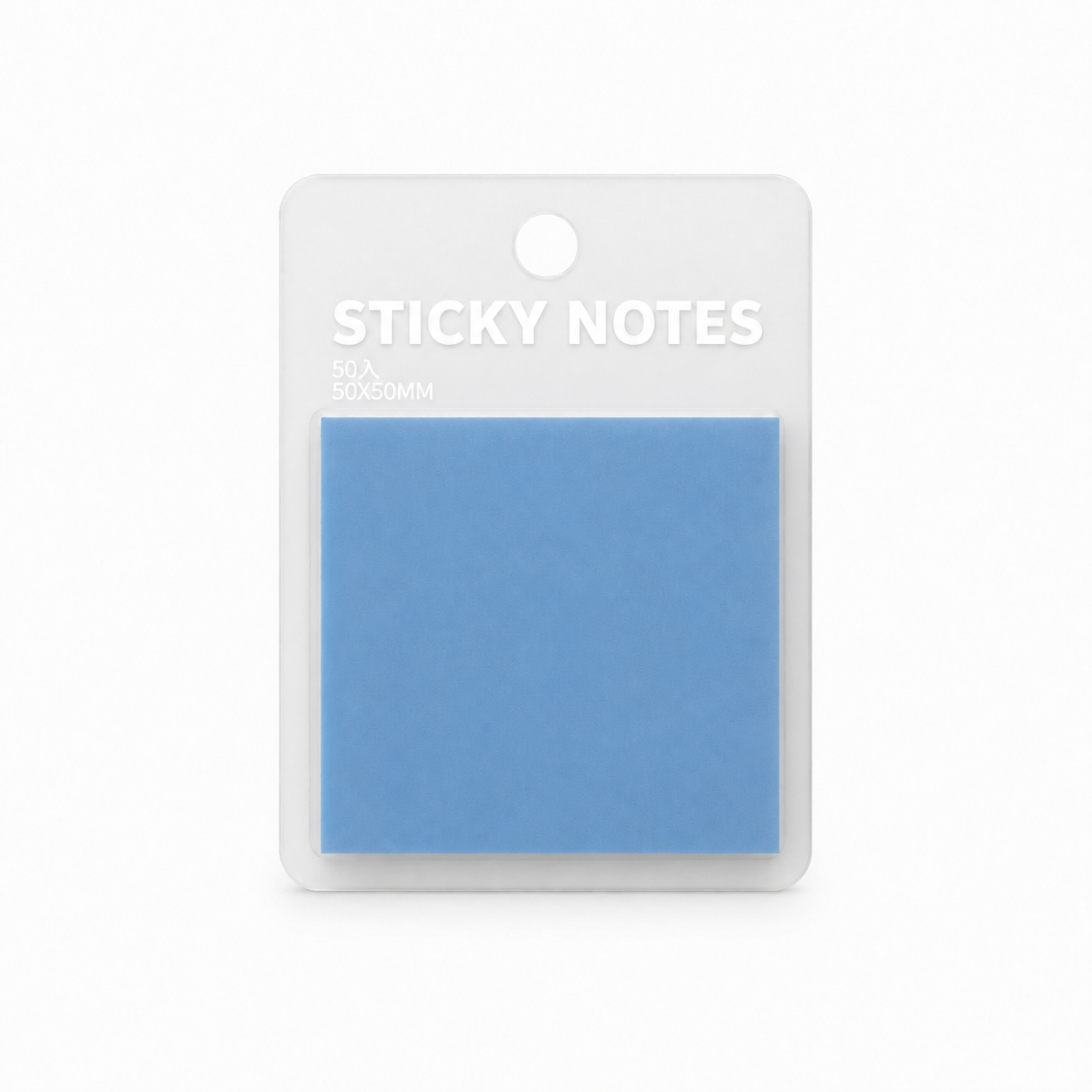 Blue transparent sticky notes, 2 × 2 in, 50 sheets