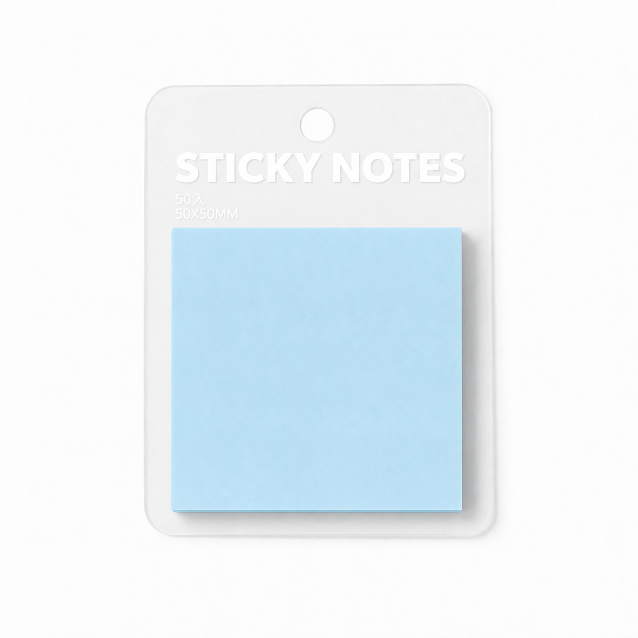 Light blue transparent sticky notes, 2 × 2 in, 50 sheets