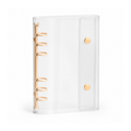 Mustard A6 Clear Double-Snap 6-Ring Planner Binder Cover on white background