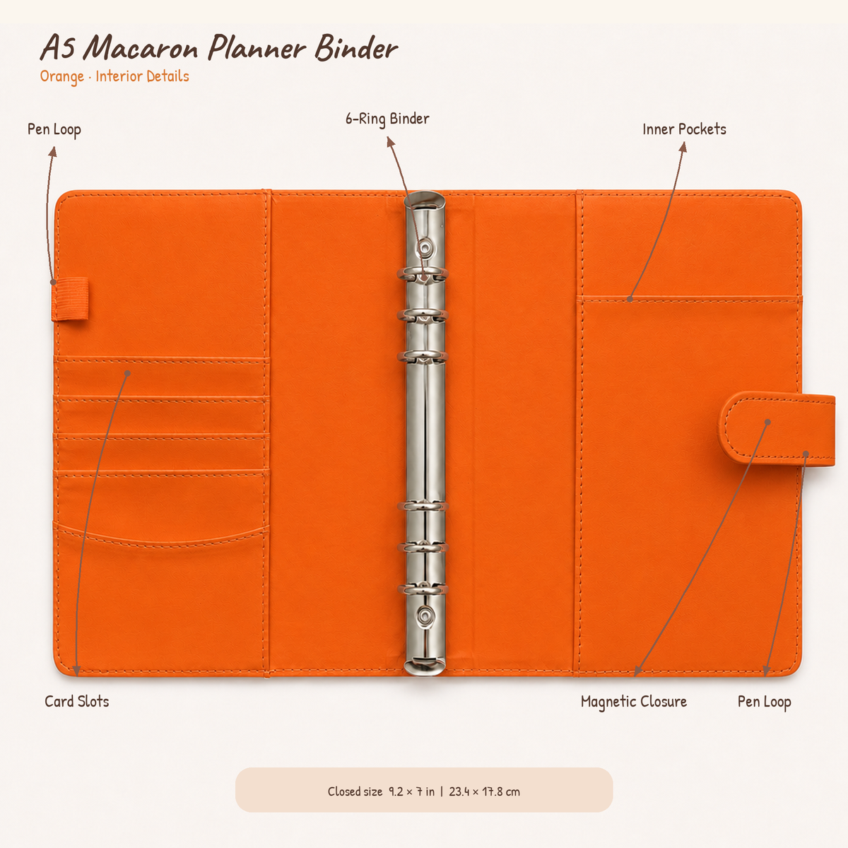 orange card binder A5 Macaron 6-Ring Planner Cover Cards:Dustox (m2a 195) Gift Guide 2025 Deck Guards I love MTG, Flesh