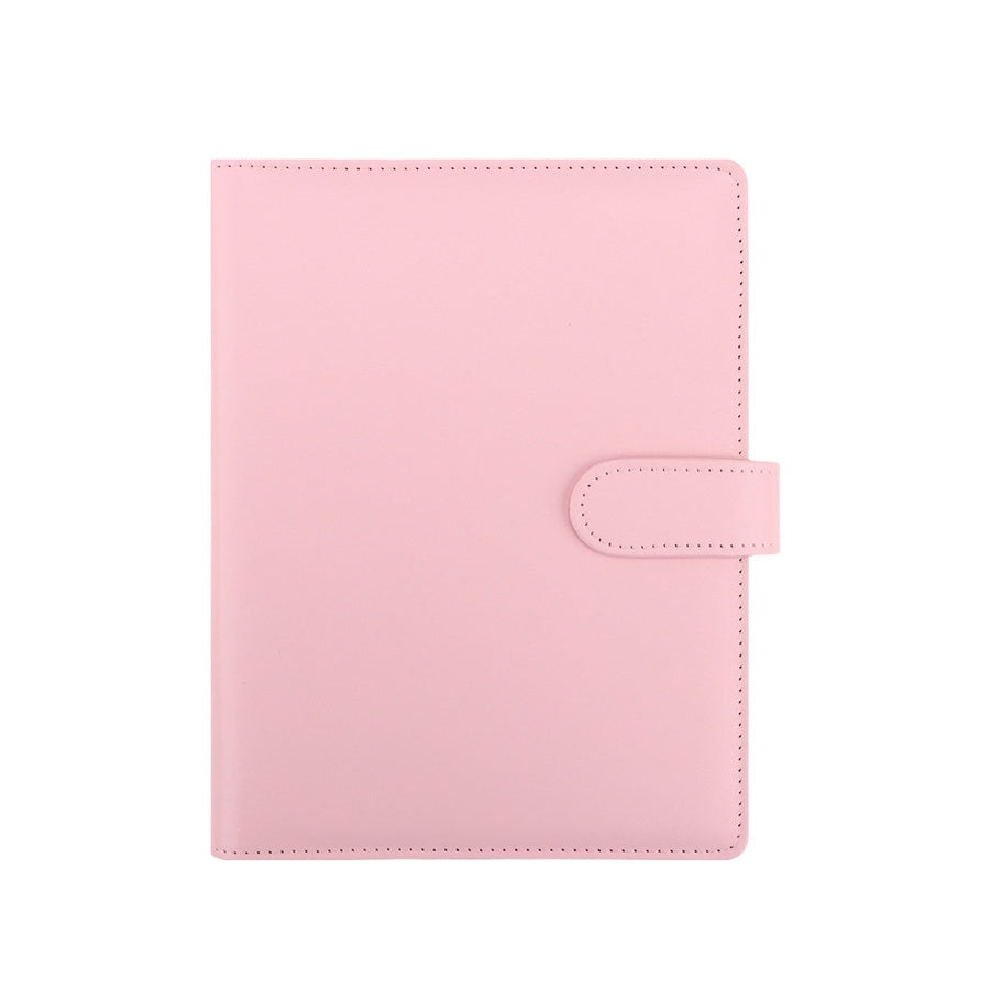 Baby Pink A5 Macaron planner binder cover on a white background