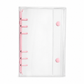 Pink A6 Clear Double-Snap 6-Ring Planner Binder Cover on a white background