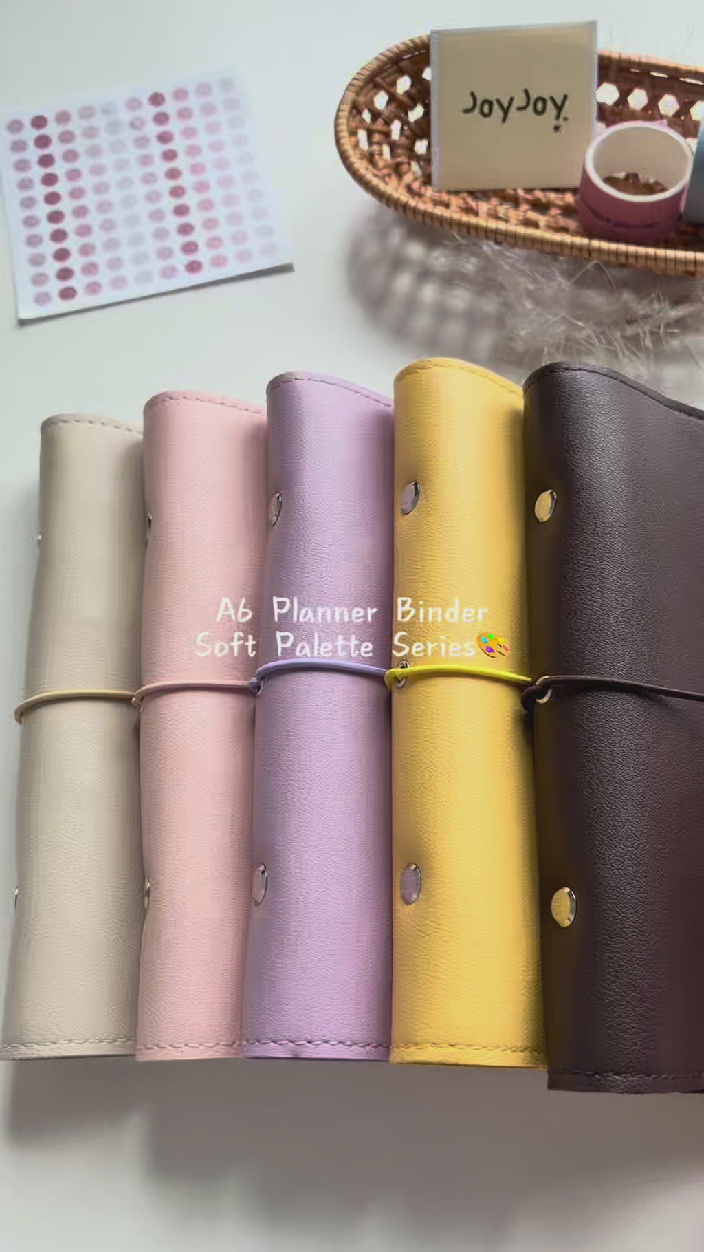 A6 Soft Palette 6-Ring Planner Binder five-color series demonstration; cover only, inserts and accessories sold separately