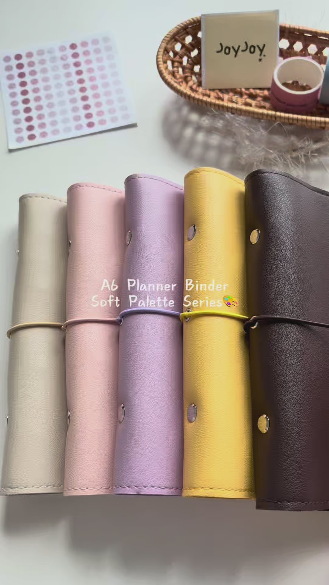 A6 Soft Palette 6-Ring Planner Binder five-color series demonstration; cover only, inserts and accessories sold separately