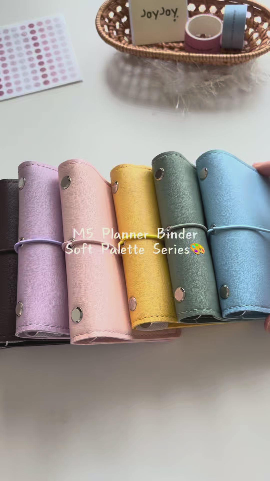 Soft Green M5 Soft Palette five-ring planner cover, interior slip pockets and compact organization demonstration