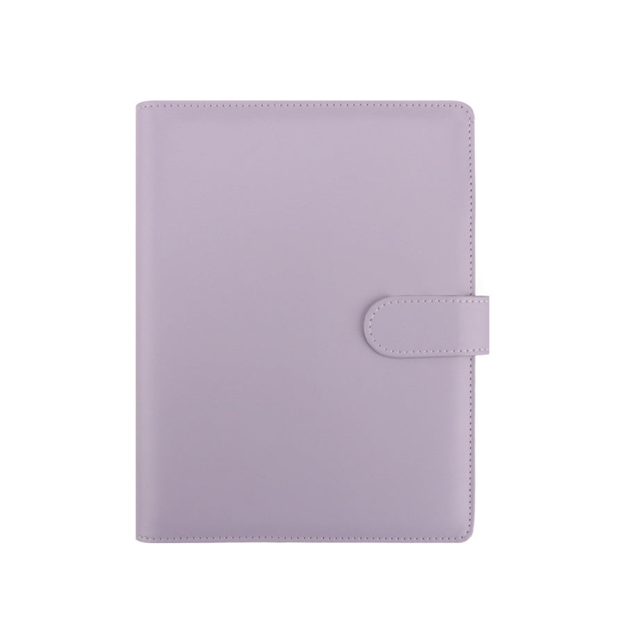 Light purple lavender A5 macaron planner binder cover on a white background
