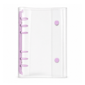 Purple A6 Clear Double-Snap 6-Ring Planner Binder Cover on a white background