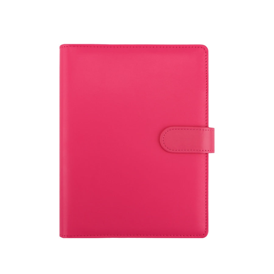 Hot Pink A5 Macaron planner binder cover on a white background