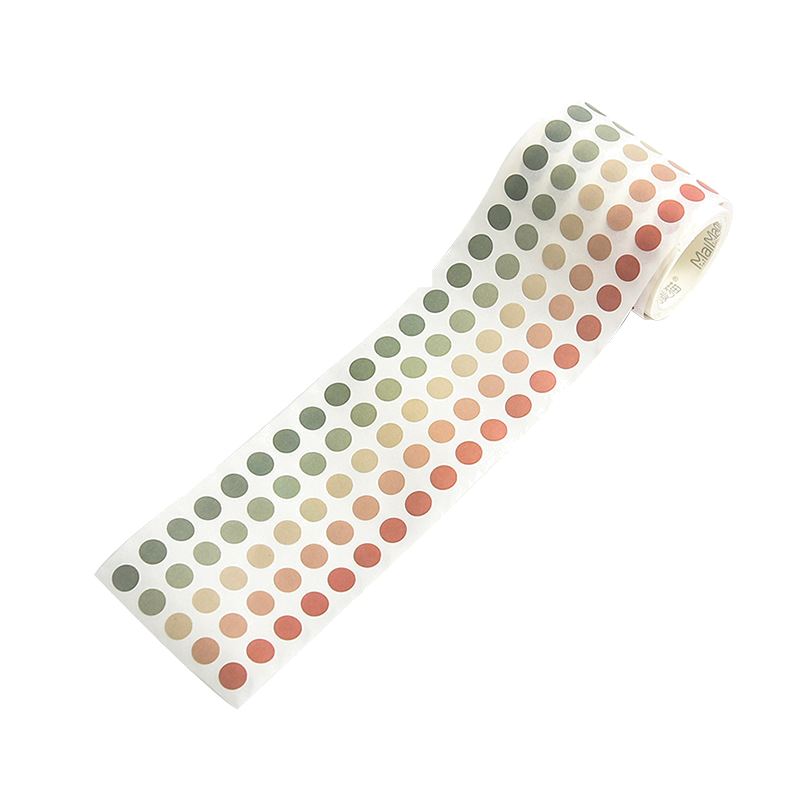 Rose Forest Morandi dot washi sticker roll on a white background