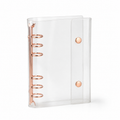 Rose Gold A6 Clear Double-Snap 6-Ring Planner Binder Cover on white background