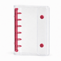 Rose Red A7 Clear Double-Snap 6-Ring Planner Binder Cover on a white background