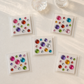 Five colorful self-adhesive round mix — 27 gems sticker sheets; each sheet may have different colors and gem arrangements