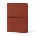 Rust Brown A7 Pocket six-ring planner cover with elastic closure on a white background