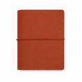Rust Brown M5 Wide five-ring planner cover with elastic closure on a white background