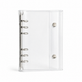 Silver A6 Clear Double-Snap 6-Ring Planner Binder Cover on white background