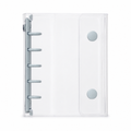 Silver M5 Clear Double-Snap 5-Ring Planner Binder Cover on a white background