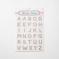 Silver rhinestone uppercase alphabet letter sticker sheet with 31 self-adhesive letters