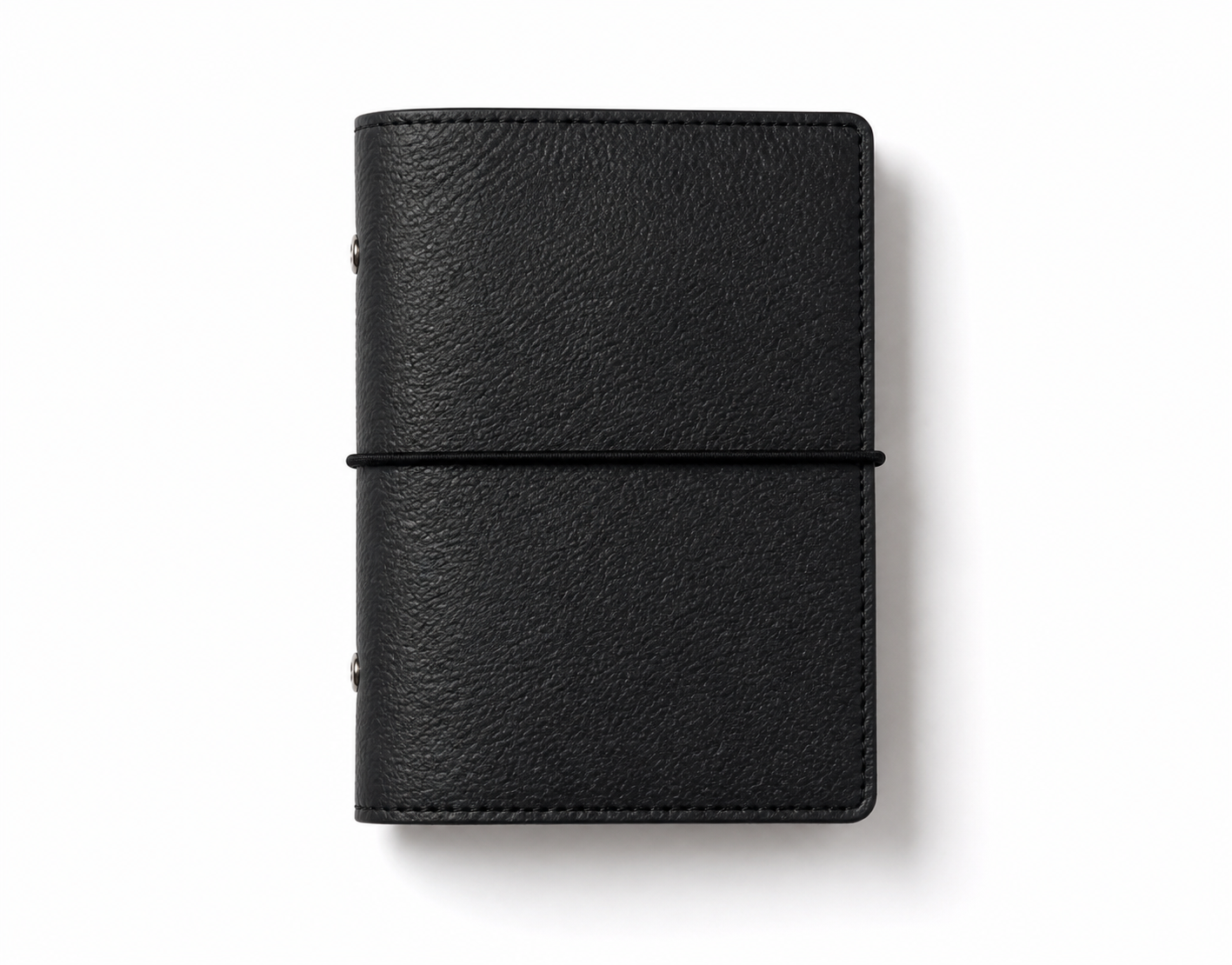 Black A7 pocket PU leather six-ring planner cover