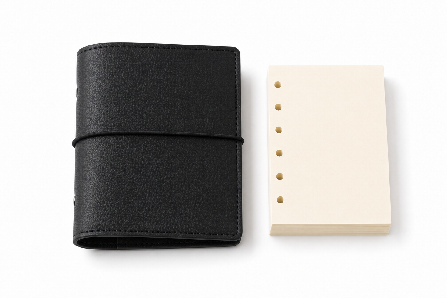 Black A7 planner cover with 50 refill pages
