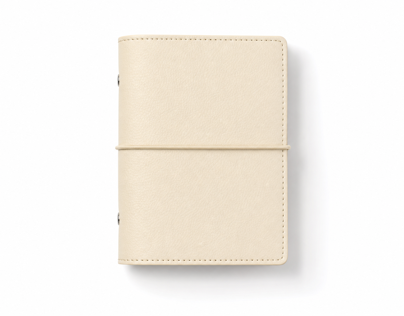 Cream A7 pocket PU leather six-ring planner cover