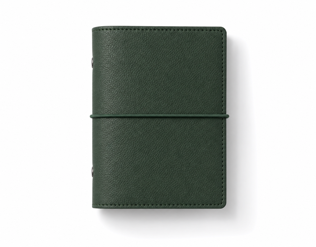 Forest Green A7 pocket PU leather six-ring planner cover