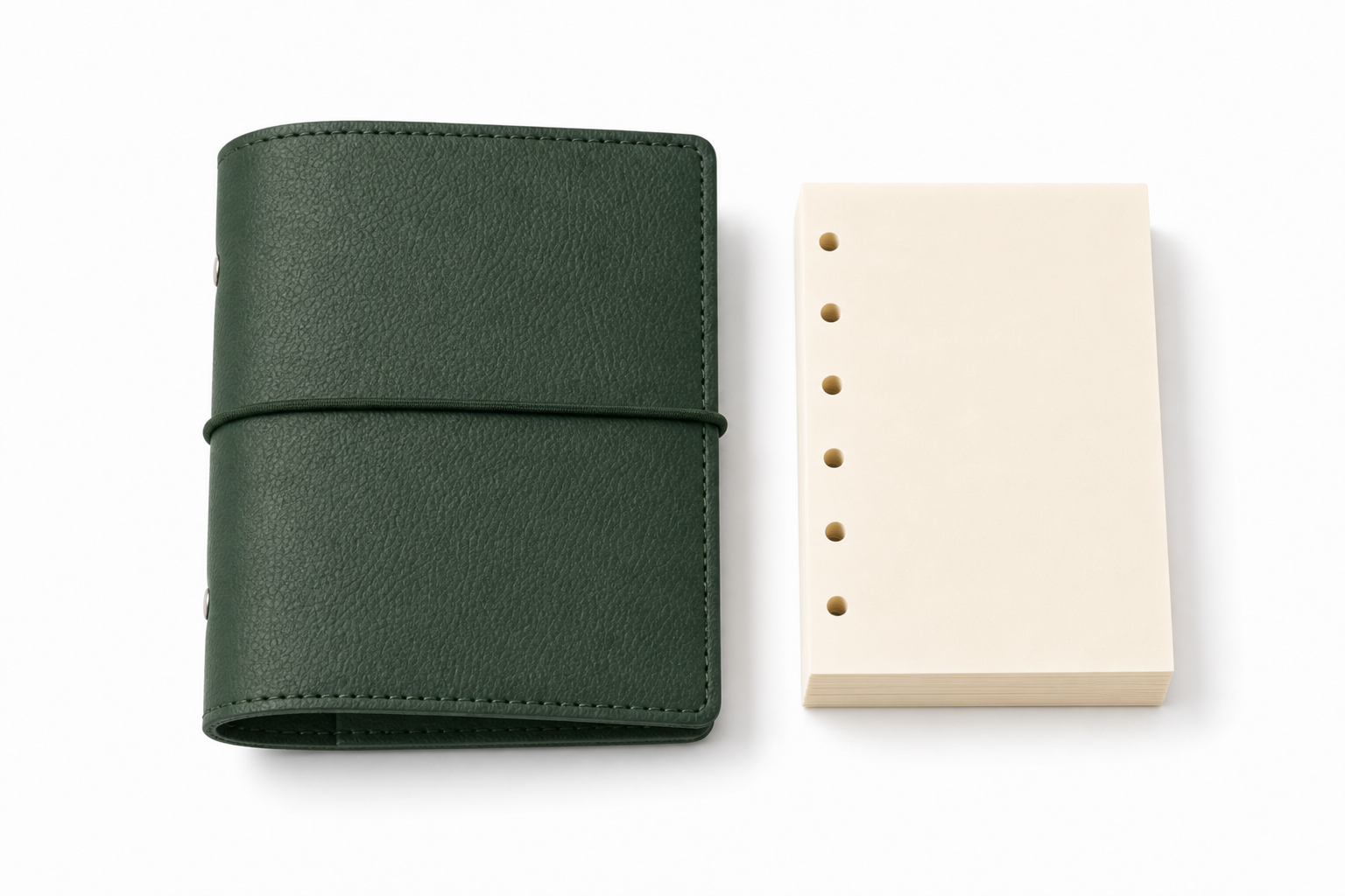 Forest Green A7 planner cover with 50 refill pages