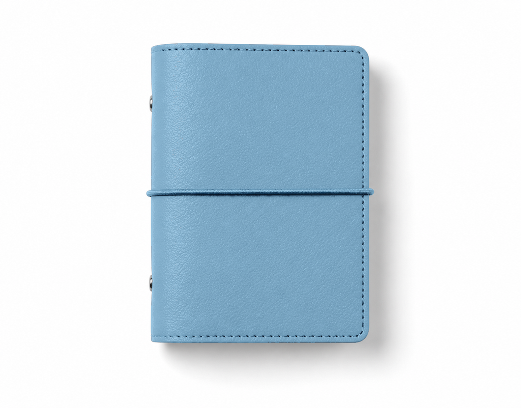 Ocean Blue A7 pocket PU leather six-ring planner cover