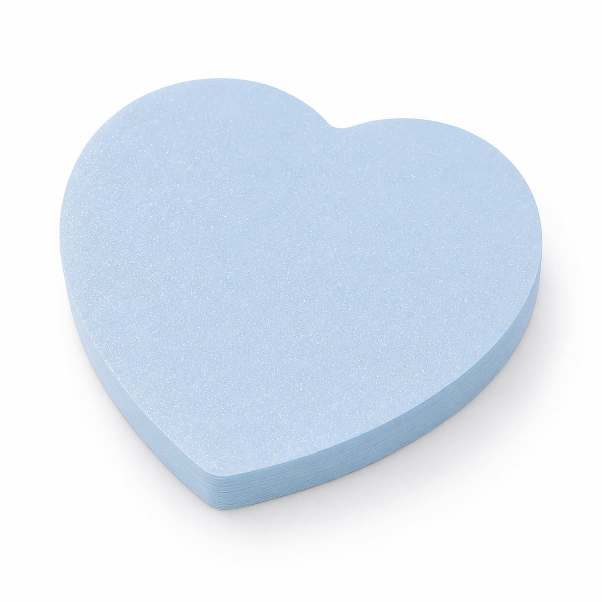 Sky blue pearl glitter transparent sticky notes in a heart shape
