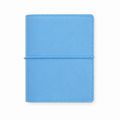 Sky Blue M5 Wide five-ring planner cover with elastic closure on a white background
