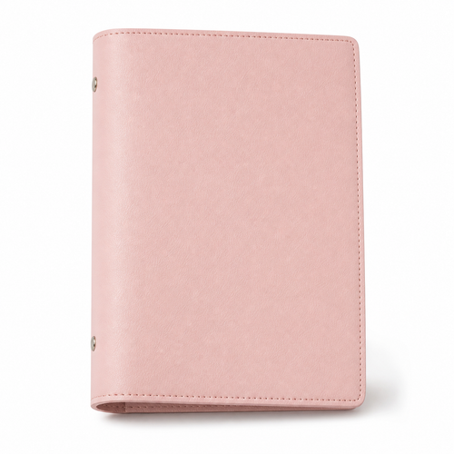 Soft Pink A5 PU leather six-ring planner cover