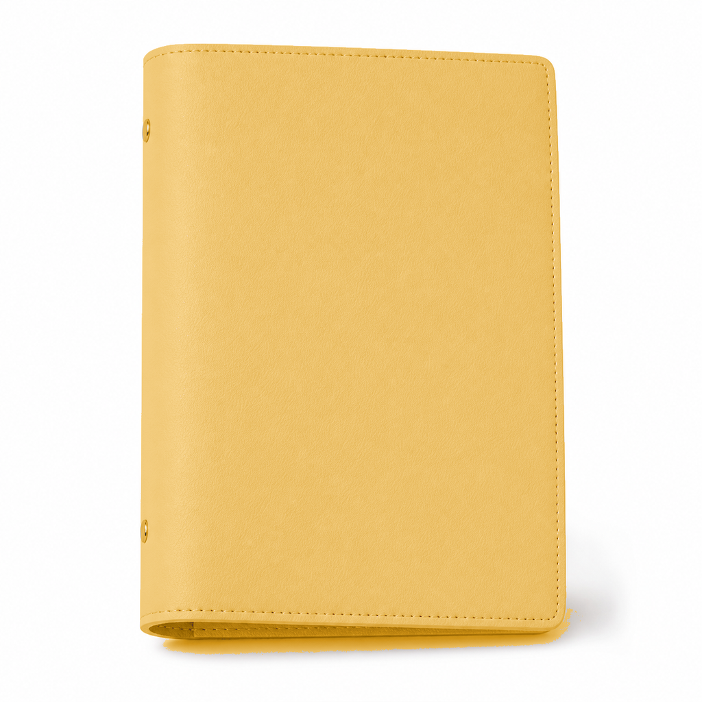 Soft Yellow A5 PU leather six-ring planner cover