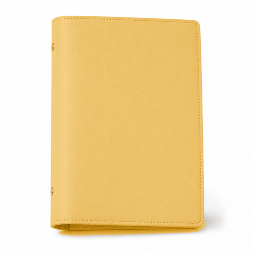 Soft Yellow A5 PU leather six-ring planner cover