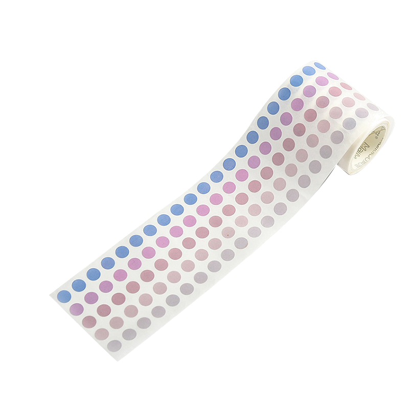 Spring Sakura Tea Morandi dot washi sticker roll on a white background