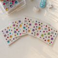 Five colorful self-adhesive star mix — 27 gems sticker sheets; each sheet may have different colors and gem arrangements