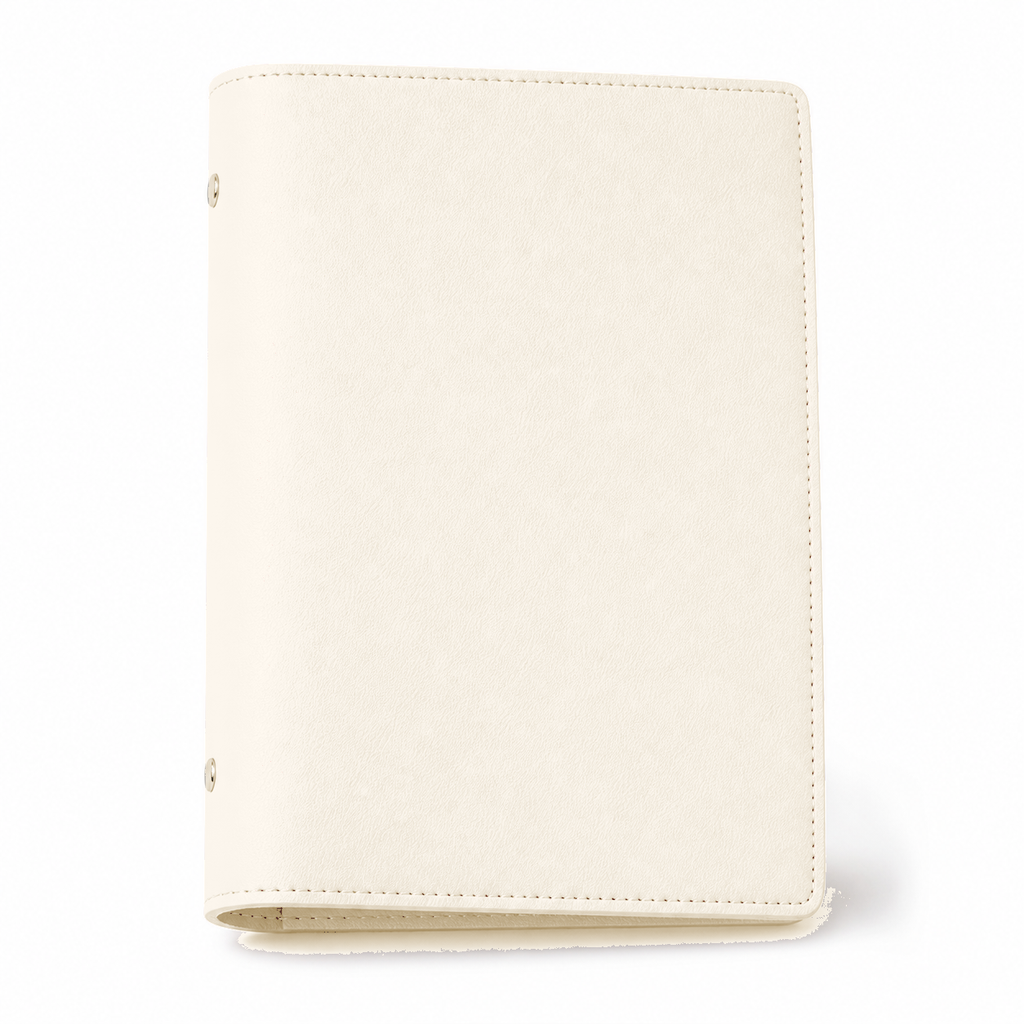 Tea White A5 PU leather six-ring planner cover