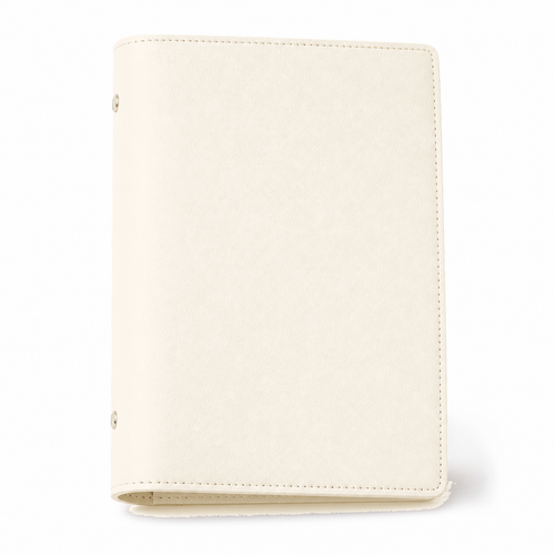 Tea White A5 PU leather six-ring planner cover