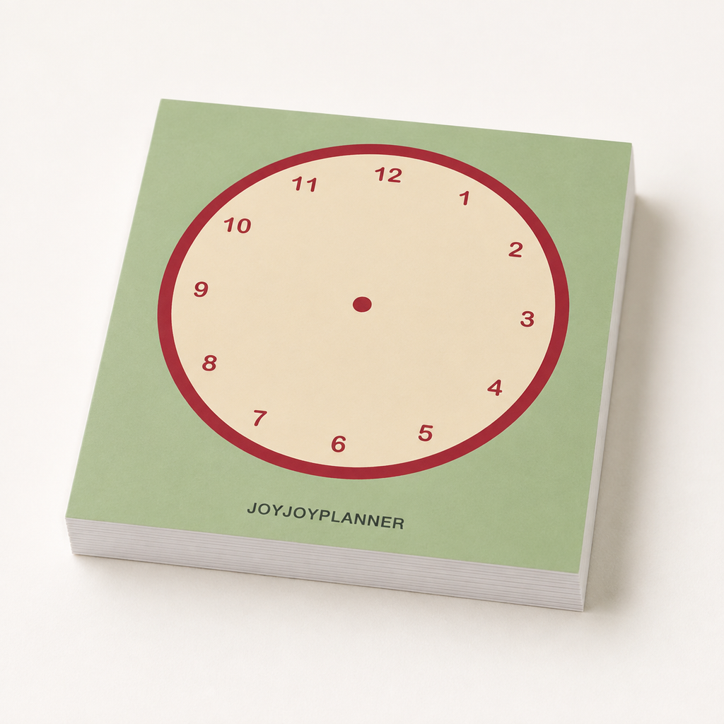 JOYJOY visual time tracker mini notepad with 1 to 12 clock