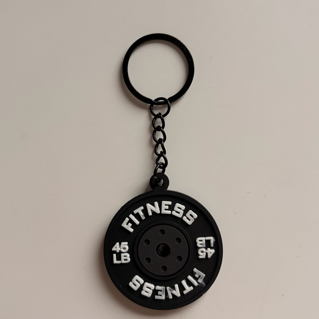 Black gym weight plate planner charm real product photo