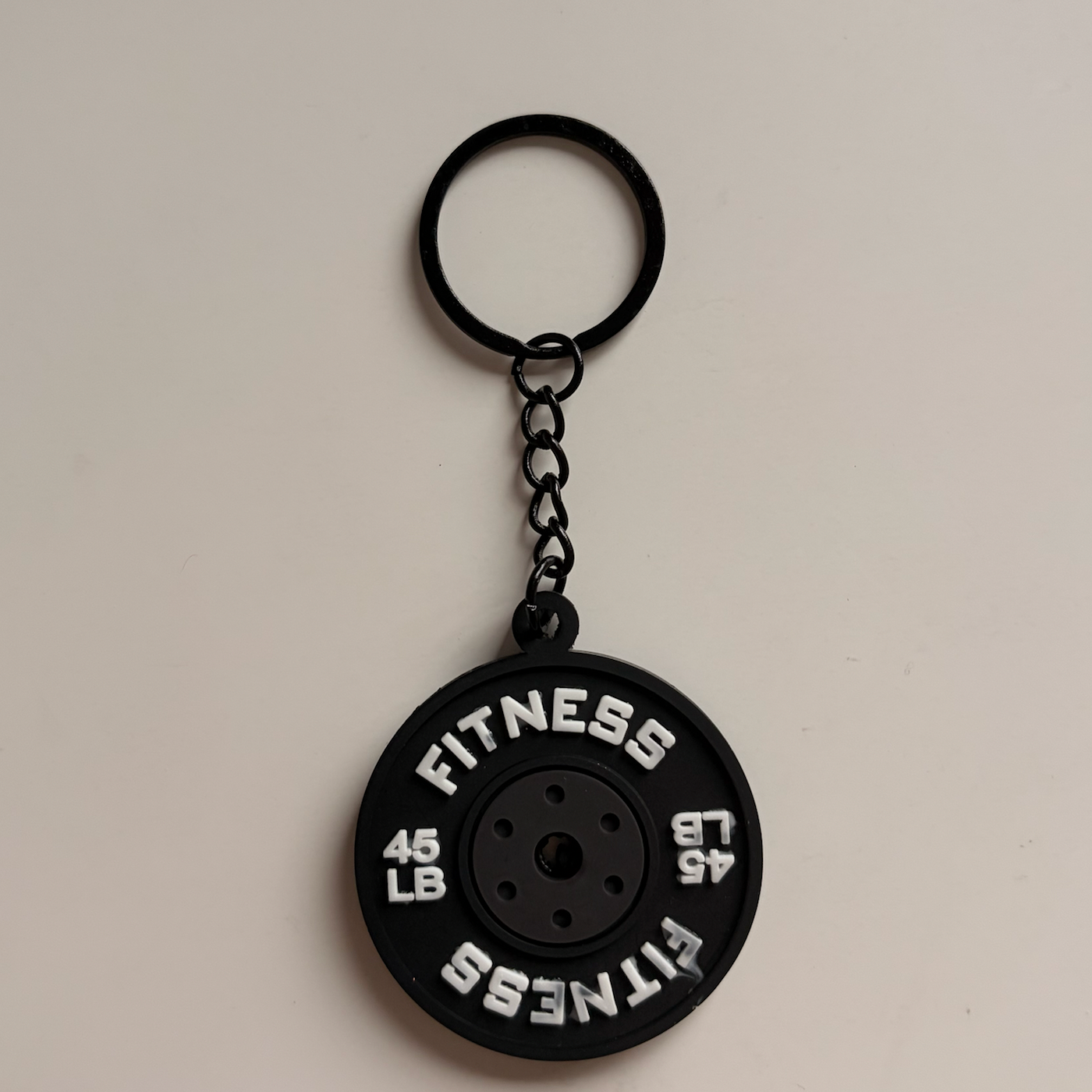 Black gym weight plate planner charm real product photo