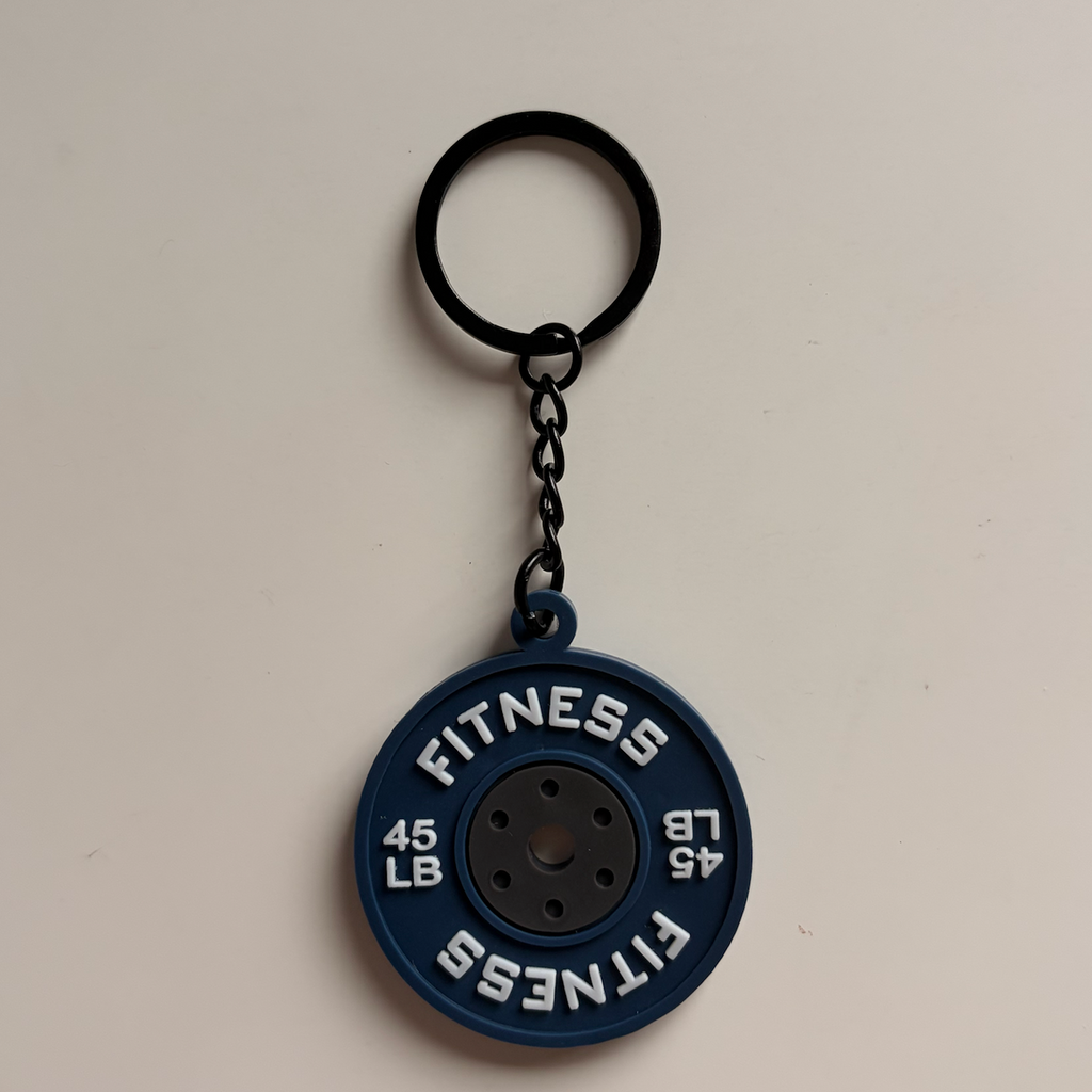 Blue gym weight plate planner charm real product photo