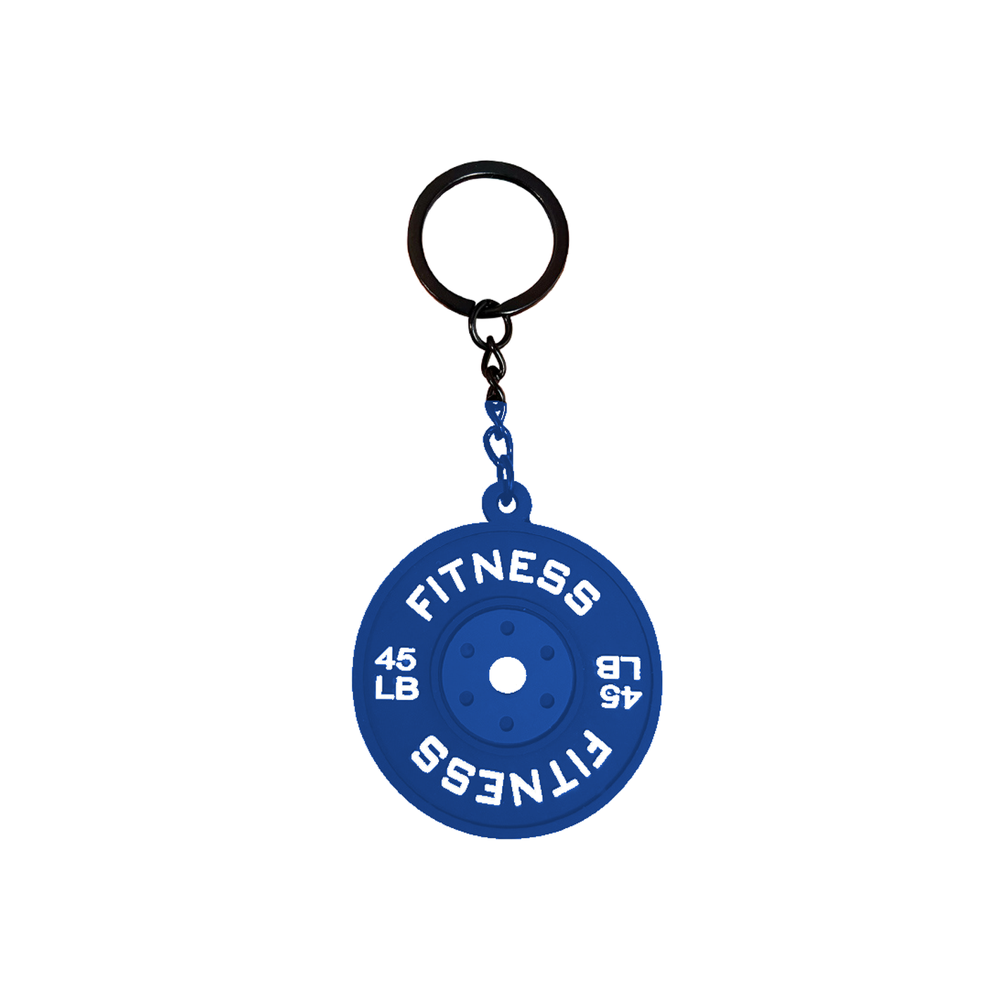 Blue gym weight plate planner charm on a white background