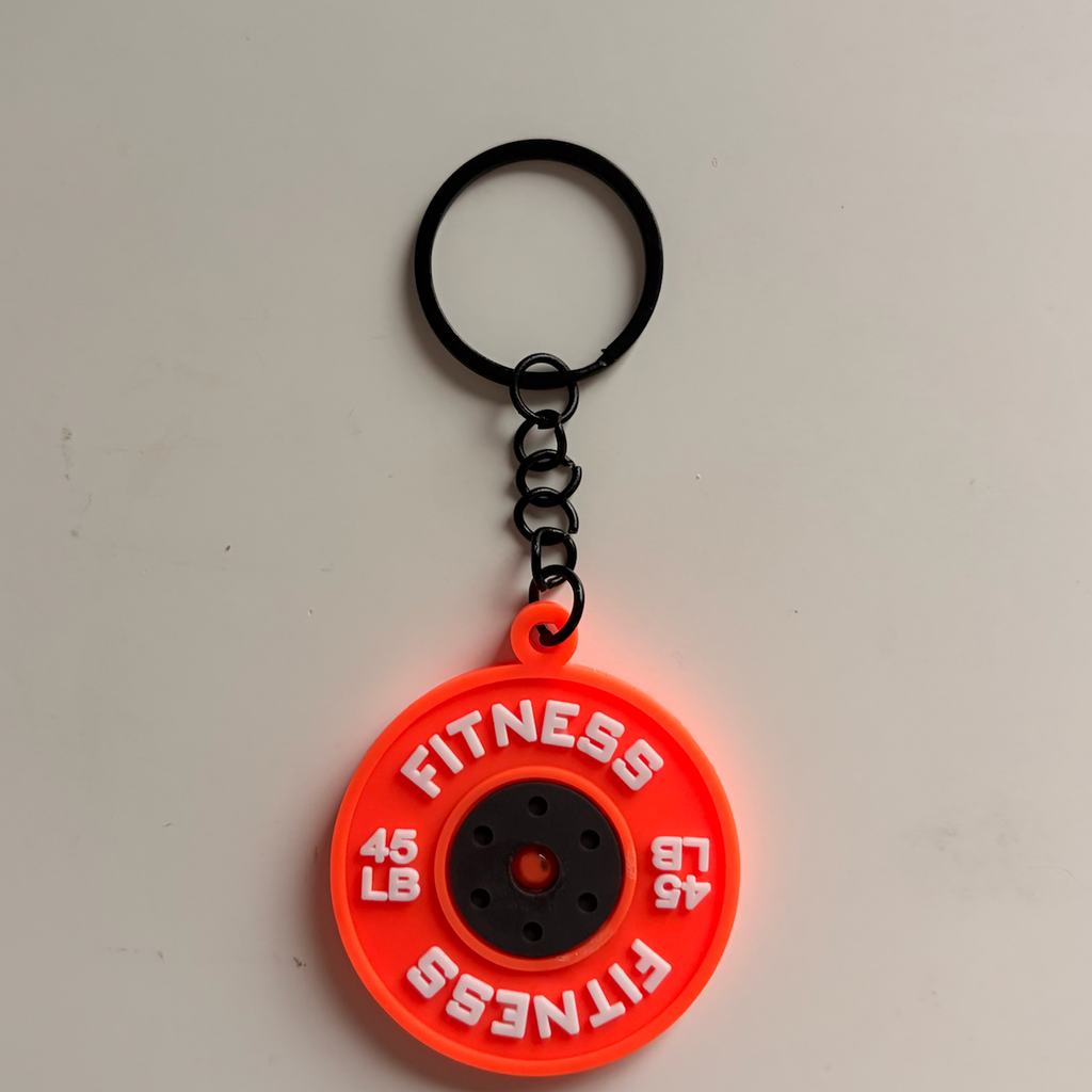 Orange gym weight plate planner charm real product photo
