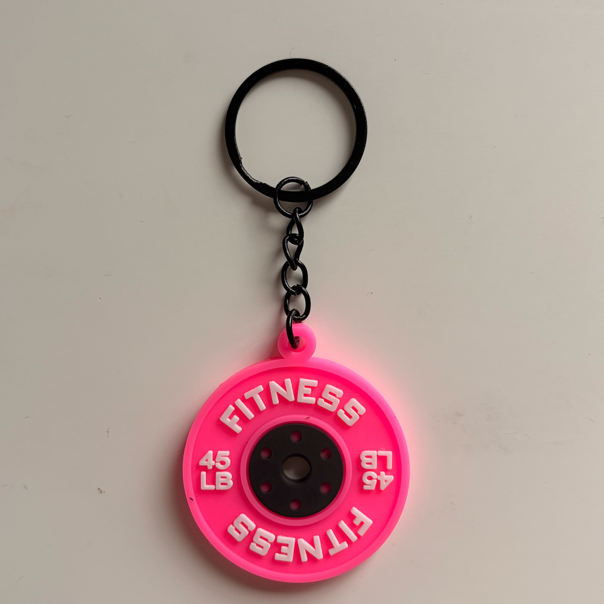 Pink gym weight plate planner charm real product photo