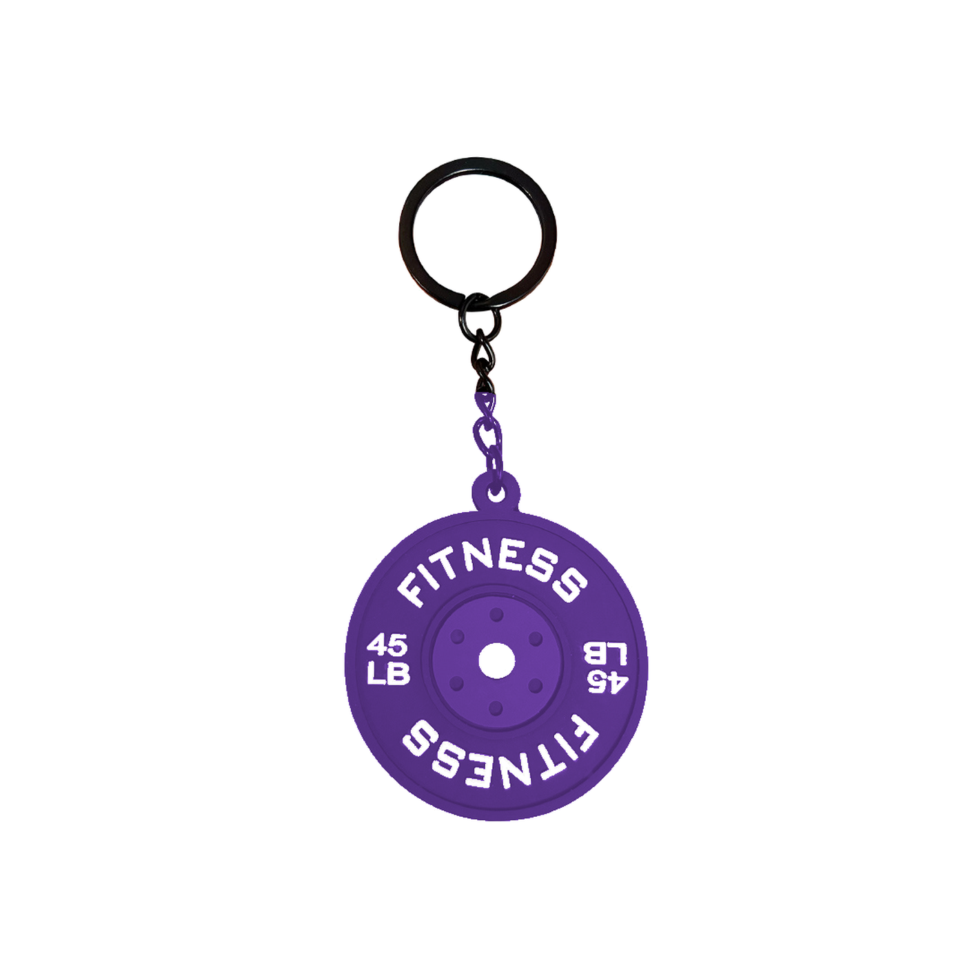 Purple gym weight plate planner charm on a white background