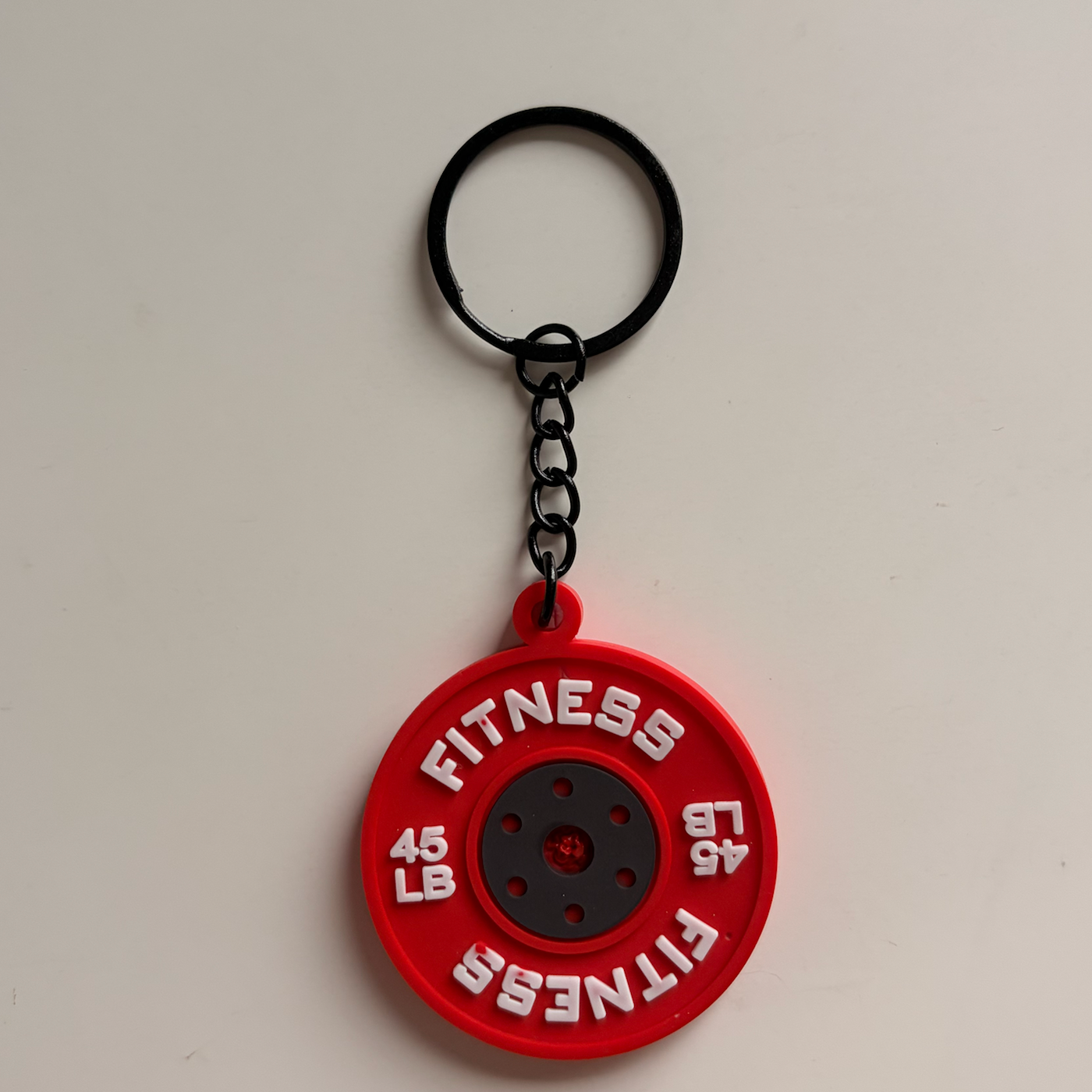 Red gym weight plate planner charm real product photo