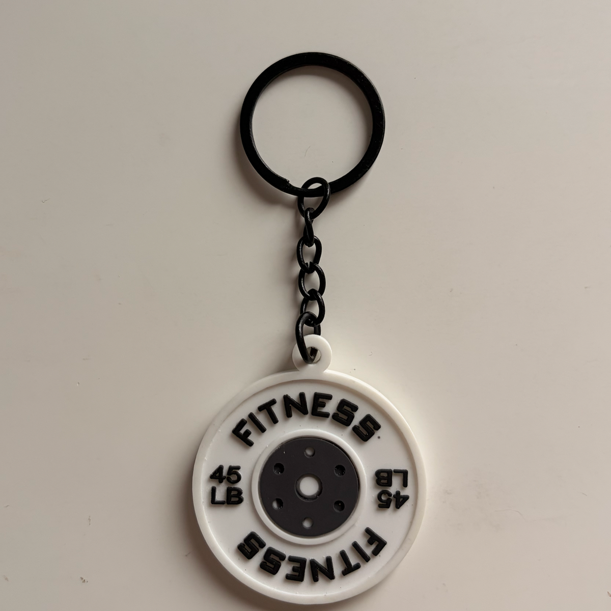 White gym weight plate planner charm real product photo