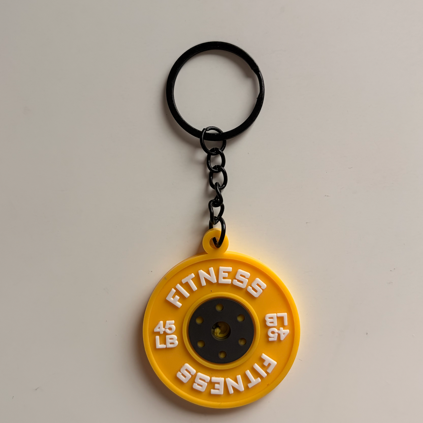 Yellow gym weight plate planner charm real product photo