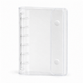 White A7 Clear Double-Snap 6-Ring Planner Binder Cover on a white background