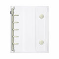 White M5 Clear Double-Snap 5-Ring Planner Binder Cover on a white background