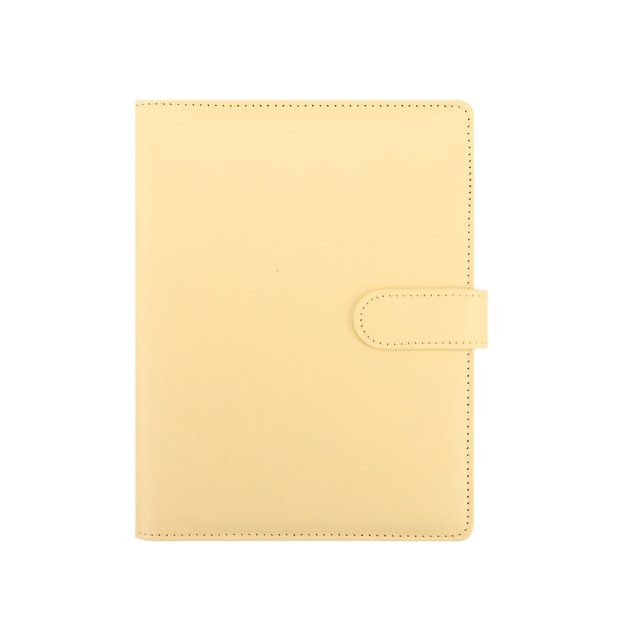 Butter Yellow A5 Macaron planner binder cover on a white background